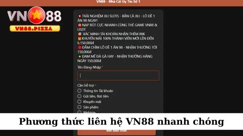 Liên hệ VN88 2 Phương thức liên hệ VN88 nhanh chóng